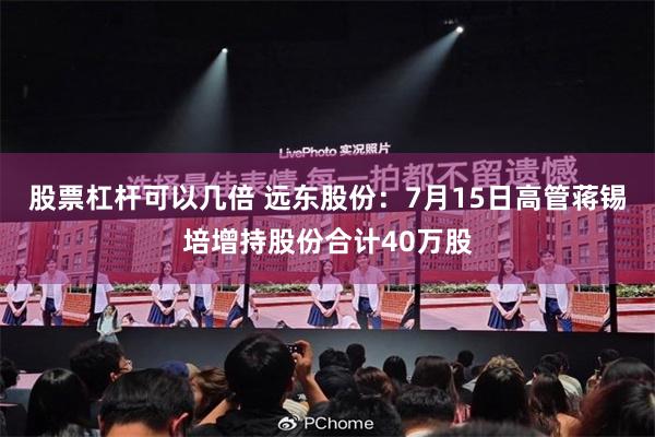 股票杠杆可以几倍 远东股份：7月15日高管蒋锡培增持股份合计40万股
