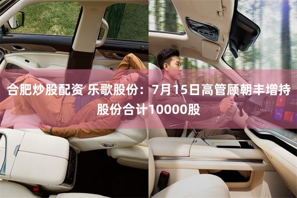 合肥炒股配资 乐歌股份：7月15日高管顾朝丰增持股份合计10000股