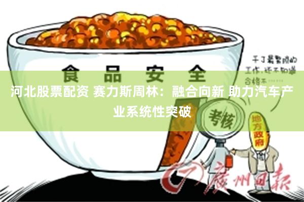河北股票配资 赛力斯周林：融合向新 助力汽车产业系统性突破