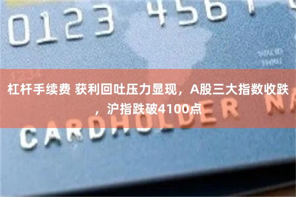 杠杆手续费 获利回吐压力显现，A股三大指数收跌，沪指跌破4100点