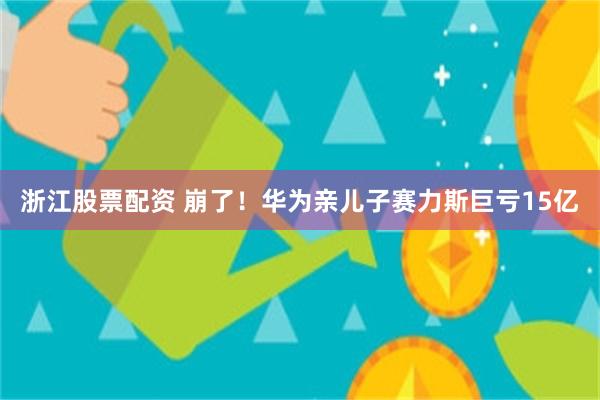 浙江股票配资 崩了!华为亲儿子赛力斯巨亏15亿