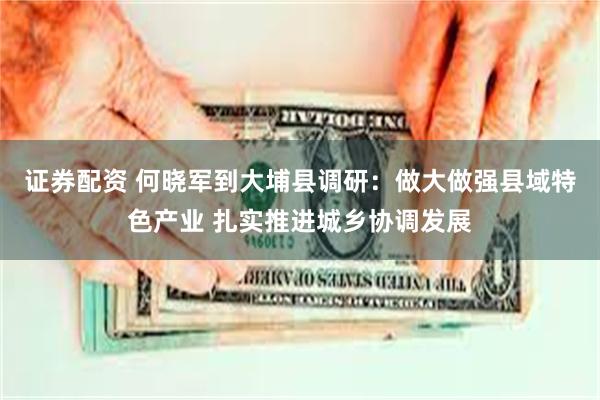 证券配资 何晓军到大埔县调研：做大做强县域特色产业 扎实推进城乡协调发展