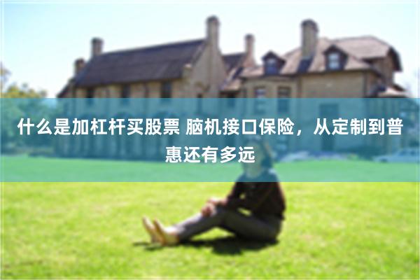 什么是加杠杆买股票 脑机接口保险，从定制到普惠还有多远